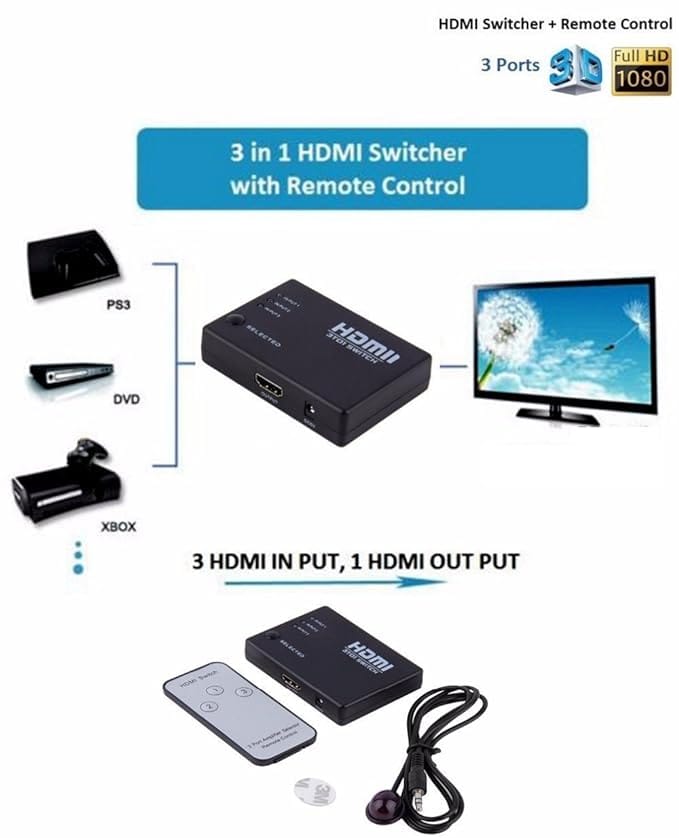 Hdmi Switch 3 Ports 4kx2k hdmi1.4