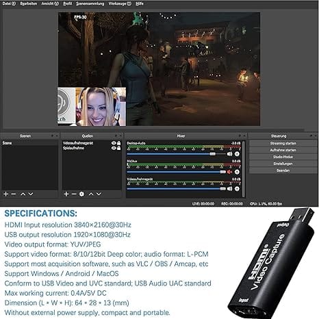 Hdmi To Usb Video Capture Card 1080p Hd Recorder