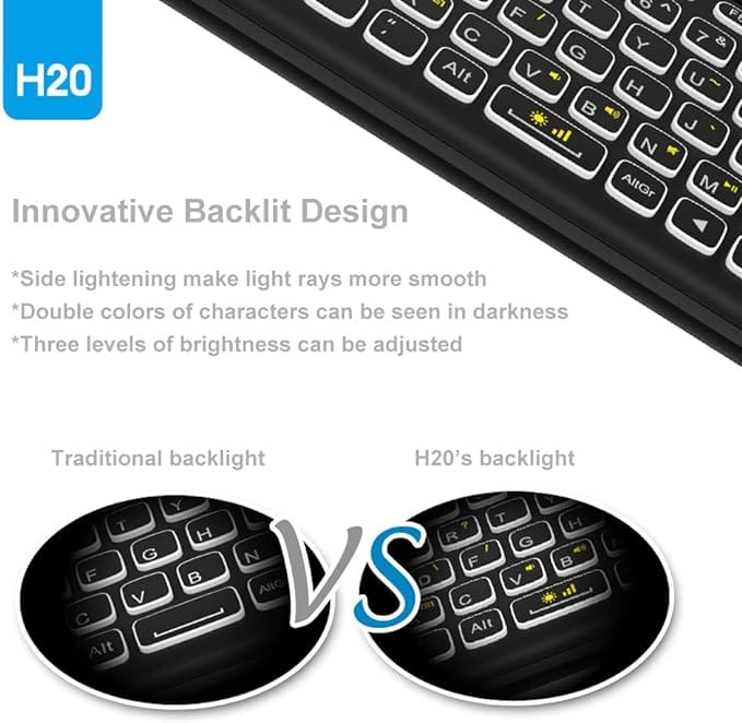 Mini Wireless Keyboard,H20 Mini Keyboard with Touchpad