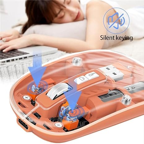 Mouse BT Wireless M233,Transparent Magnetic Mouse 2.4G Rechargeable for PC Rechargeable