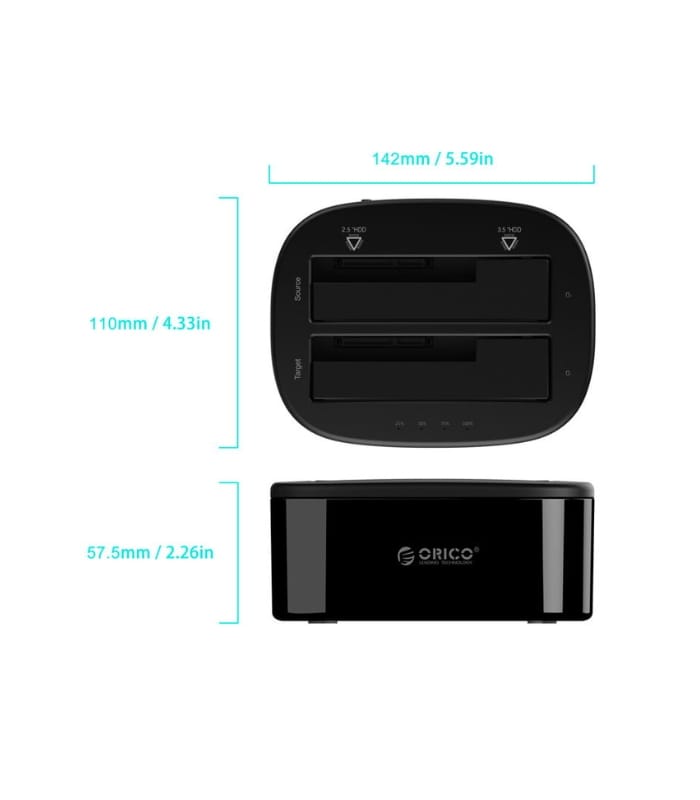 Orico (6228US3-C) Dual-Bay HDD and SSD Hard Drive Dock