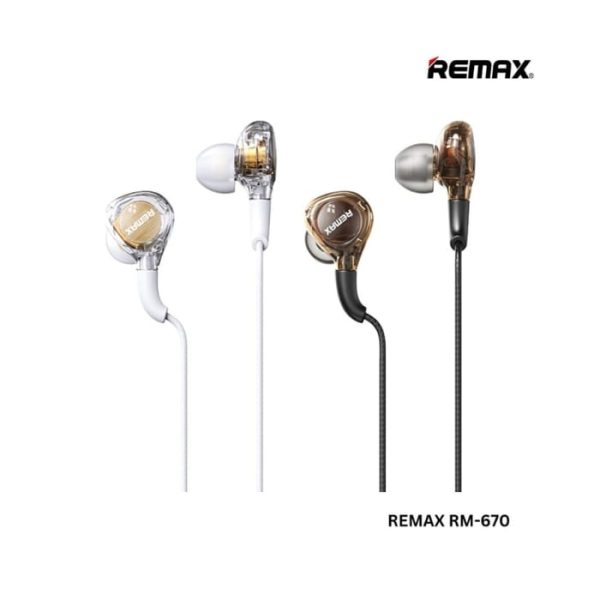 REMAX RM-670 3.5mm Wired Earphone For Music & Call(1.2M)