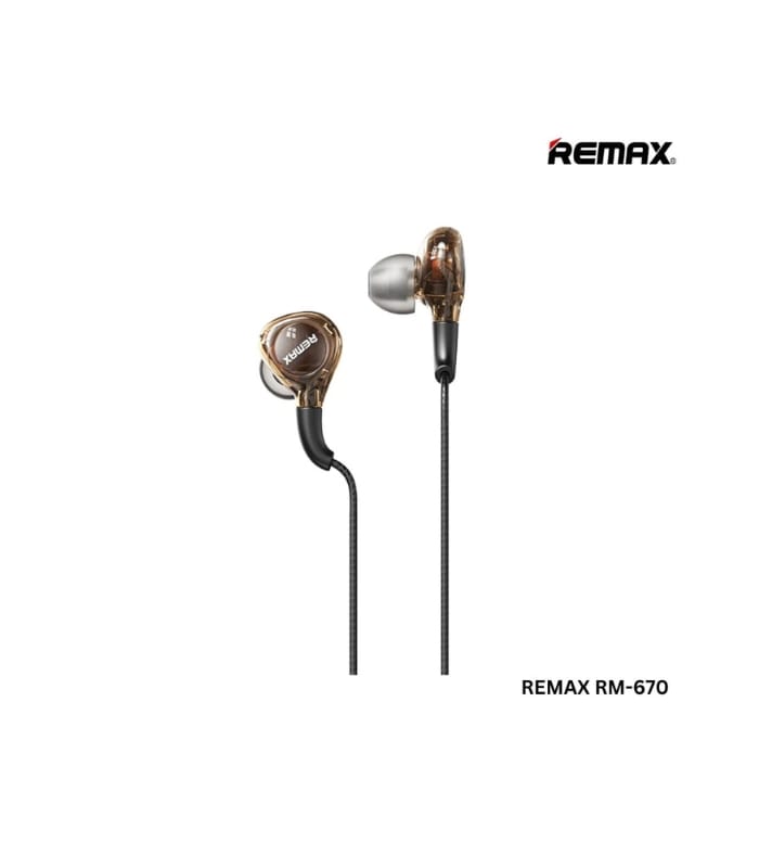REMAX RM-670 3.5mm Wired Earphone For Music & Call(1.2M) REMAX RM-670 3.5mm Wired Earphone For Music & Call(1.2M)
