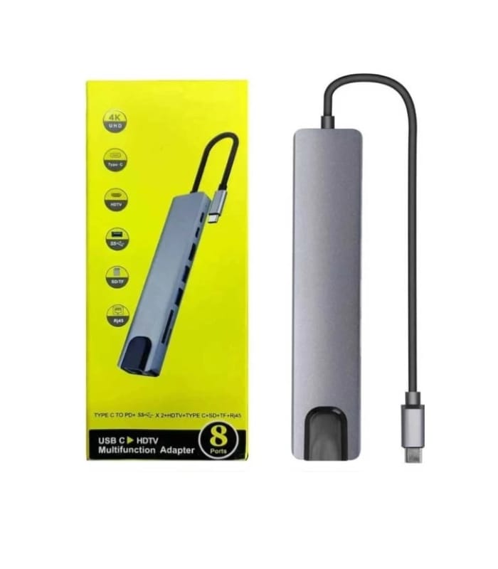 USB C to HDTV 8-Ports Multifunction Adapter
