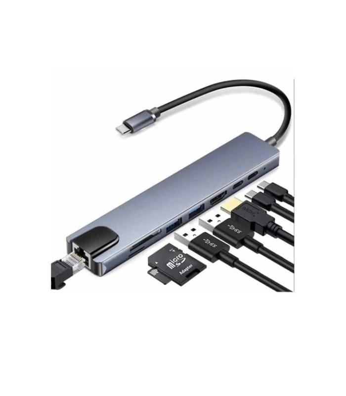 USB C to HDTV 8-Ports Multifunction Adapter