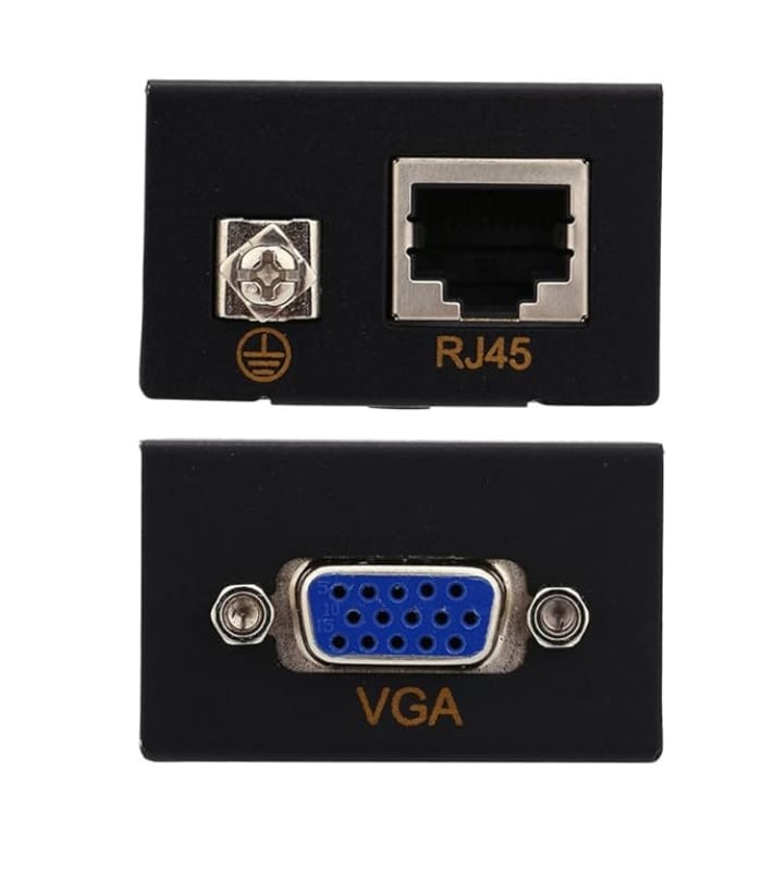 _VGA Extender to 196 ft (60M) Small RJ45 Extender Transmitter Receiver CAT to 5 6 Ethernet Cable (1) VGA Extender to 196 ft (60M) Small RJ45 Extender Transmitter Receiver CAT to 5 6 Ethernet Cable