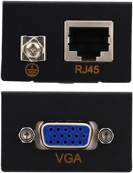 VGA Extender to 196 ft (60M) Small RJ45 Extender Transmitter Receiver CAT to 5 6 Ethernet Cable