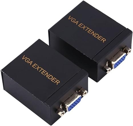VGA Extender to 196 ft (60M) Small RJ45 Extender Transmitter Receiver CAT to 5 6 Ethernet Cable
