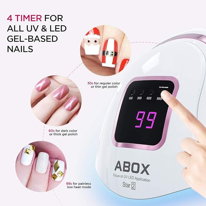 ABOX UV LED Nail Lamp, ABOX Star2 72W Nail Dryer for Gel Nail Polish,