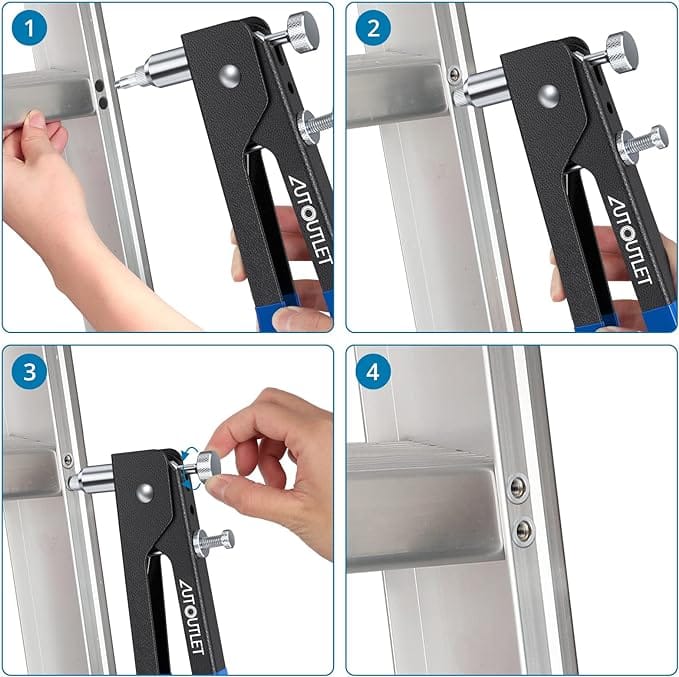 AUTOUTLET Professional Rivet Gun Pop Rivet Gun Kit with 86PCS M3/M4/M5/M6/M8