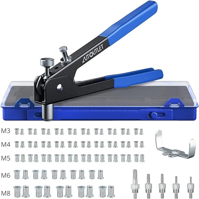 AUTOUTLET Professional Rivet Gun Pop Rivet Gun Kit with 86PCS M3/M4/M5/M6/M8