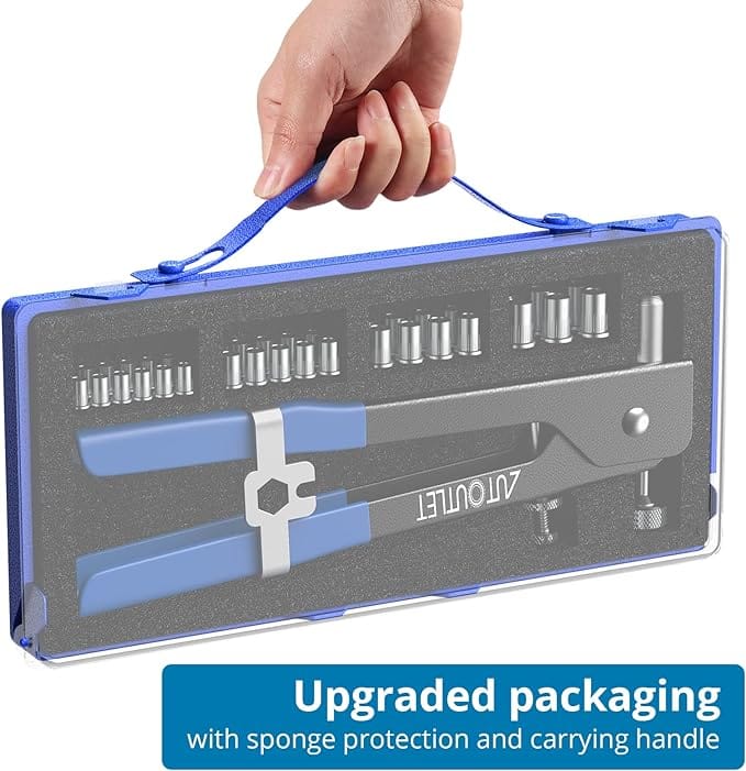 AUTOUTLET Professional Rivet Gun Pop Rivet Gun Kit with 86PCS M3/M4/M5/M6/M8