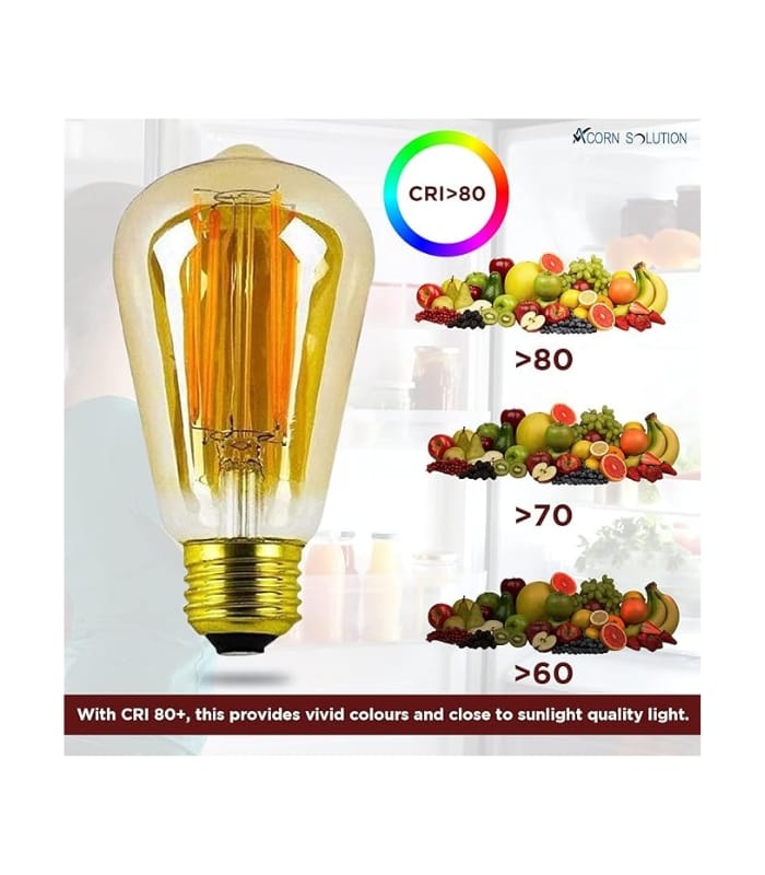AcornSolution Vintage Edison LED Light Bulb Exposed Filament