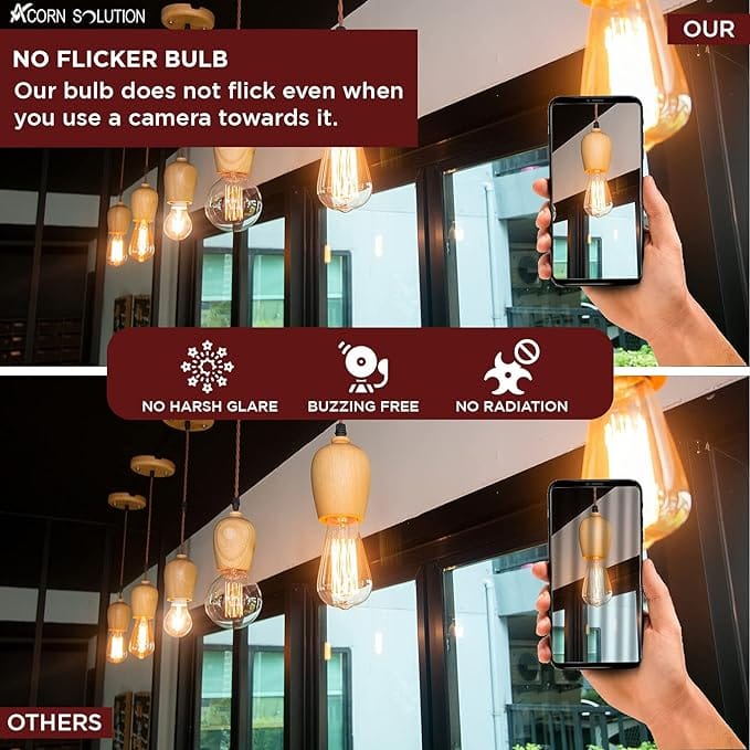 AcornSolution Vintage Edison LED Light Bulb Exposed Filament