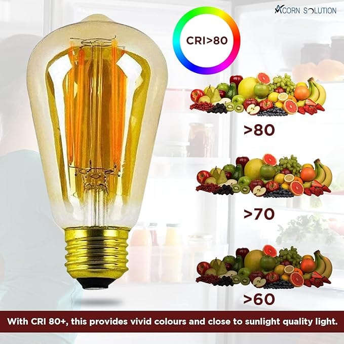 AcornSolution Vintage Edison LED Light Bulb Exposed Filament