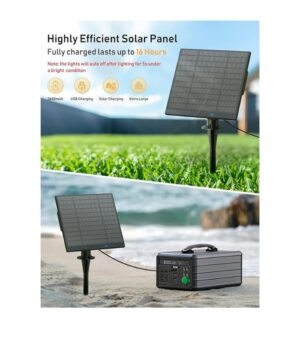 Brightown 58FT Solar String Lights Outdoor with Remote Cable Ties and Hooks Without remote