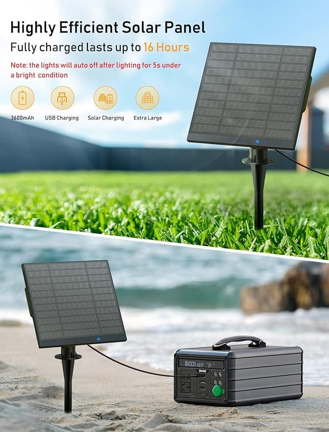 Brightown 58FT Solar String Lights Outdoor with Remote Cable Ties and Hooks Without remote