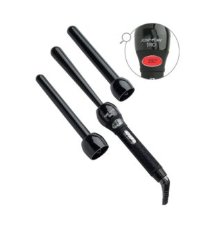 Jose Eber 3-in-1 Digital Clipless Curling Iron, Trio, Adjustable Temperature, Multiple Barrels