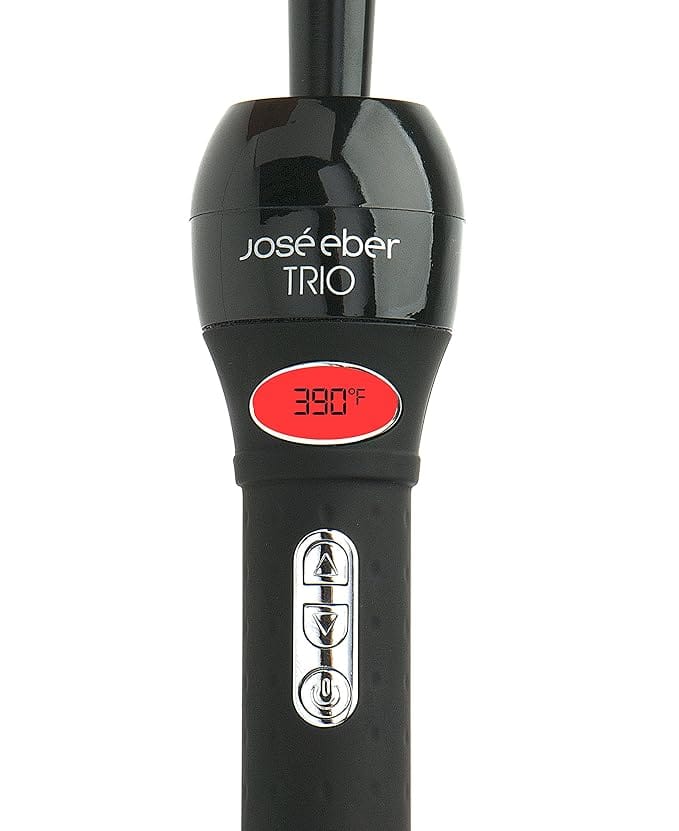 Jose Eber 3-in-1 Digital Clipless Curling Iron, Trio, Adjustable Temperature, Multiple Barrels