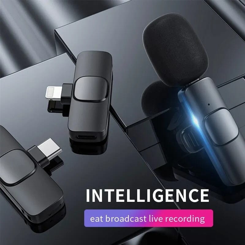 K9 Dual Wireless Lavalier Collar Microphones C-Type & iPhone