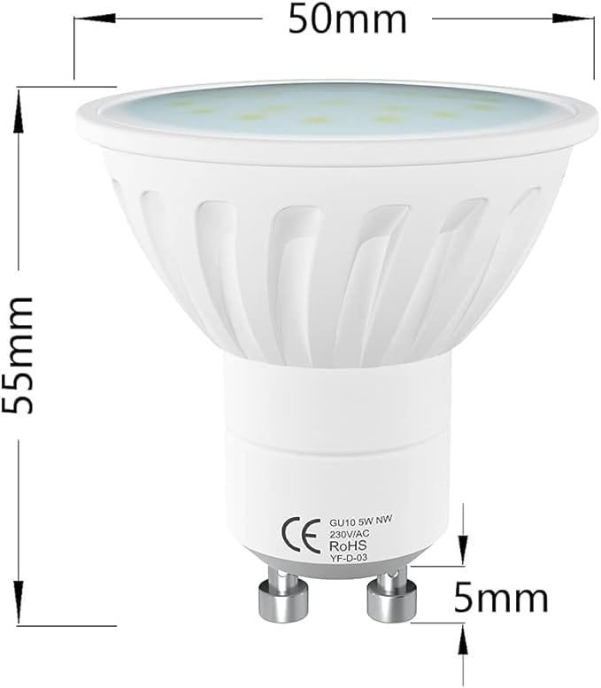 LAMPAOUS 5W LED GU10 Bulb Warm White Gu10 LED Lights,450lm Super Bright GU10 LED 50W