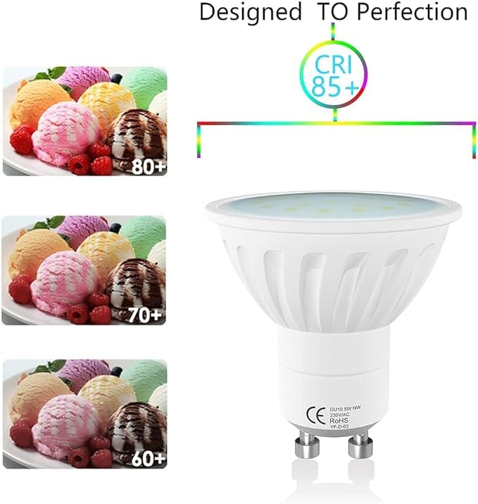 LAMPAOUS 5W LED GU10 Bulb Warm White Gu10 LED Lights,450lm Super Bright GU10 LED 50W