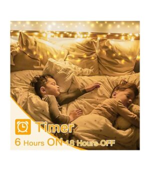 Ollny Outdoor String Lights 200LED 60FT, Warm White Connectable Plug in Fairy Light