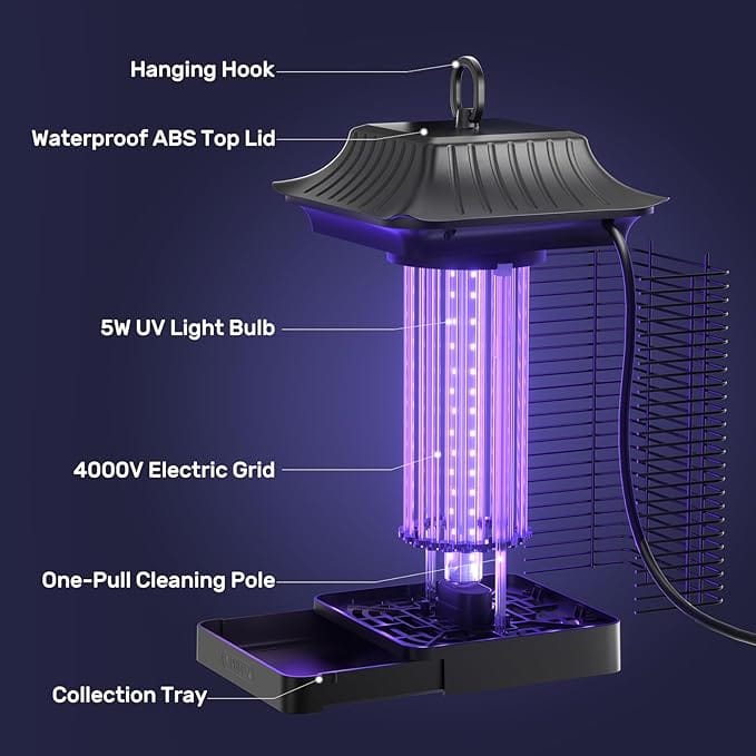 Sahara Sailor Mosquito Zapper, 4000V Powerful Bug Zapper Outdoor Rainproof