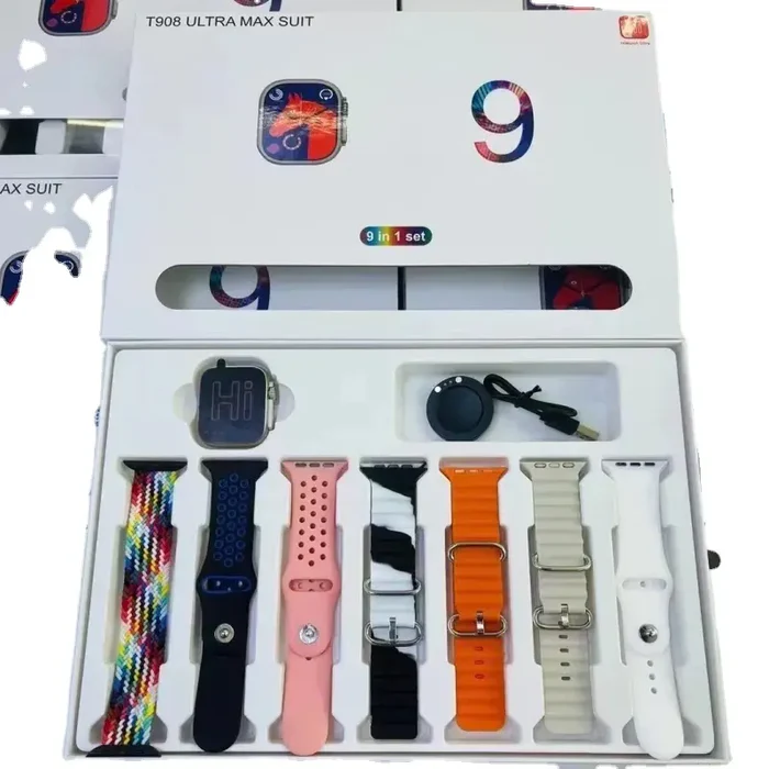 T908 ULTRA MAX SERIES 9 WITH 7 FREE STRAPS Smart Watch