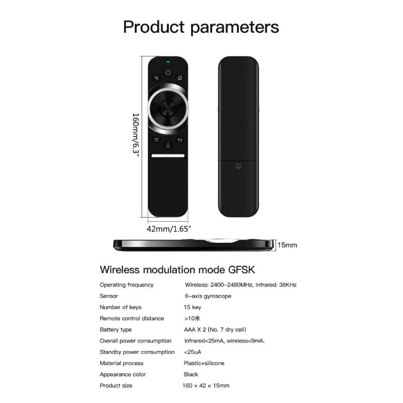 W1S 2.4G Air Mouse Remote Control Built-in 6-Axis Gyroscope Sensor for Android Tv Box