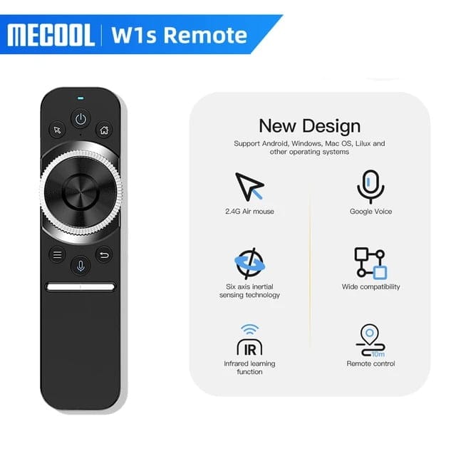 W1S 2.4G Air Mouse Remote Control Built-in 6-Axis Gyroscope Sensor for Android Tv Box