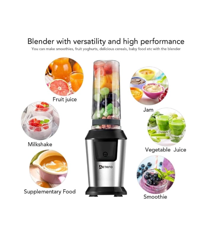 AETKFO Smoothie Maker 500 Watt Mini Blender, Smoothie Maker