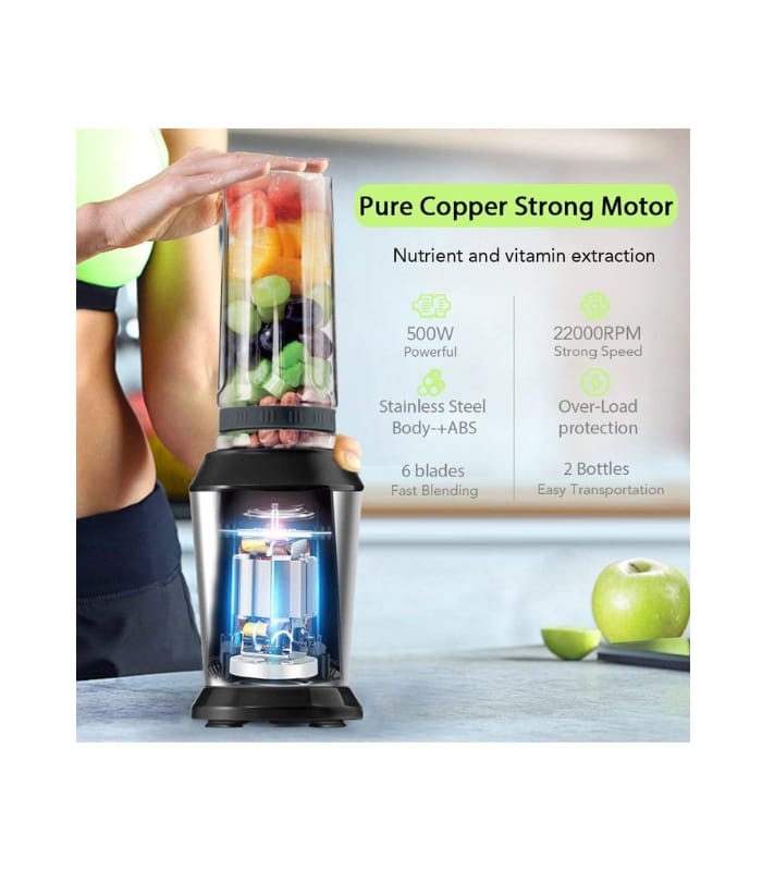 AETKFO Smoothie Maker 500 Watt Mini Blender, Smoothie Maker