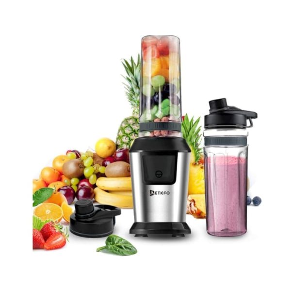 AETKFO Smoothie Maker 500 Watt Mini Blender, Smoothie Maker