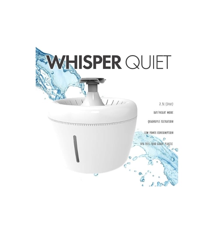 ALL FUR YOU – – Whisper Quiet Automatic Cat Water Fountain Dispenser