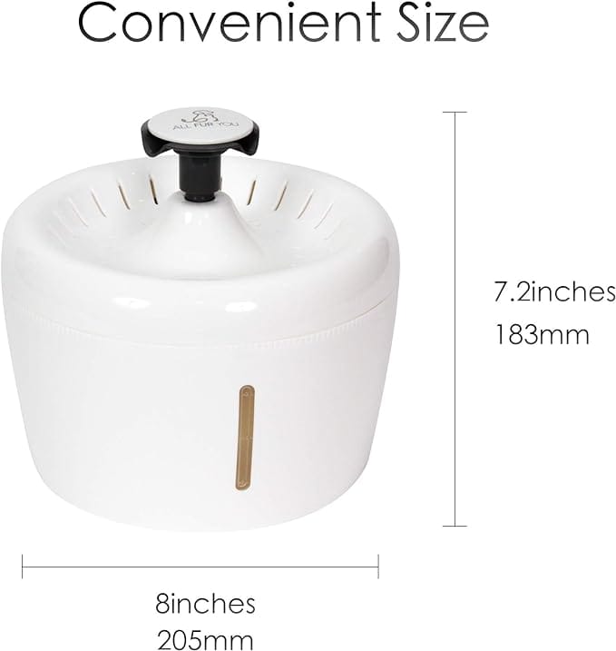 ALL FUR YOU – – Whisper Quiet Automatic Cat Water Fountain Dispenser