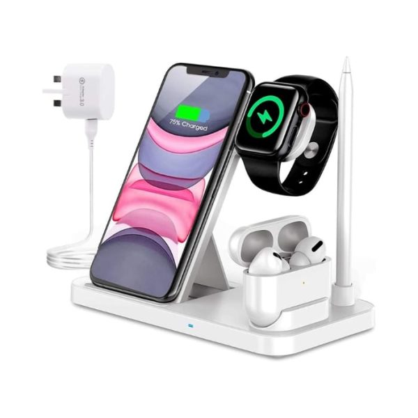AccLoo Wireless Charger, 4 in 1 Fast Wireless Charging Station for Phone