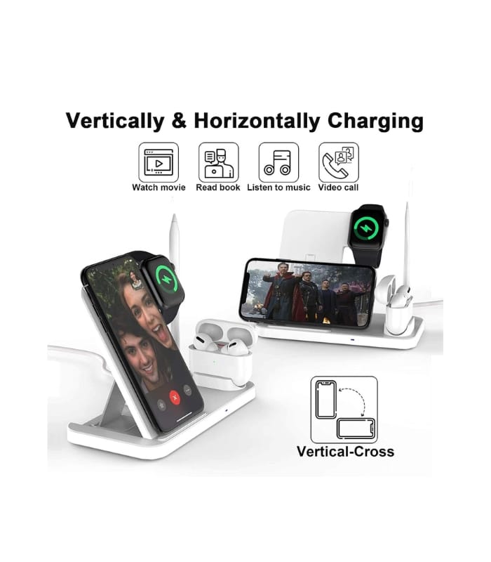 AccLoo Wireless Charger, 4 in 1 Fast Wireless Charging Station for Phone