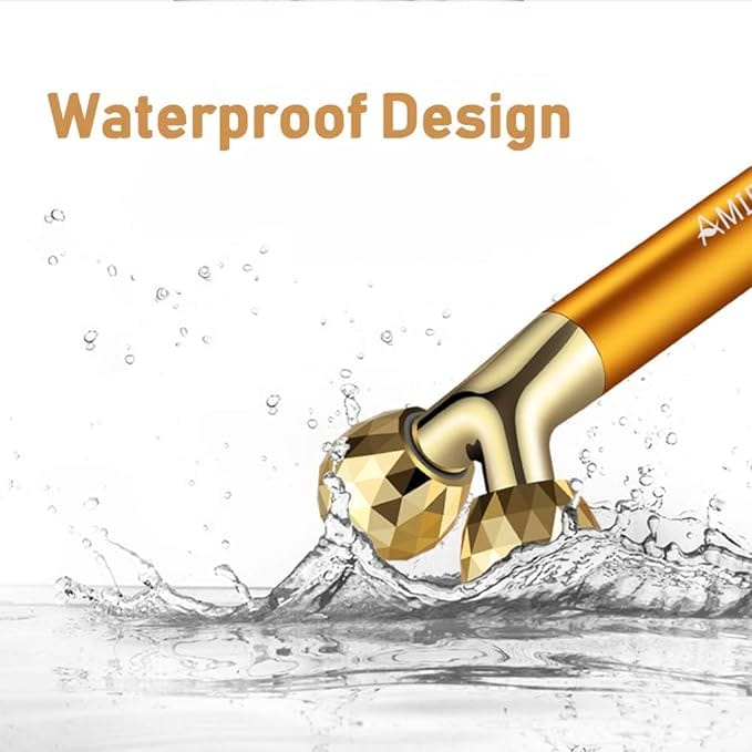 Amirce Face Massager Roller Golden 3D Roller Electric Facial Roller and T Shape