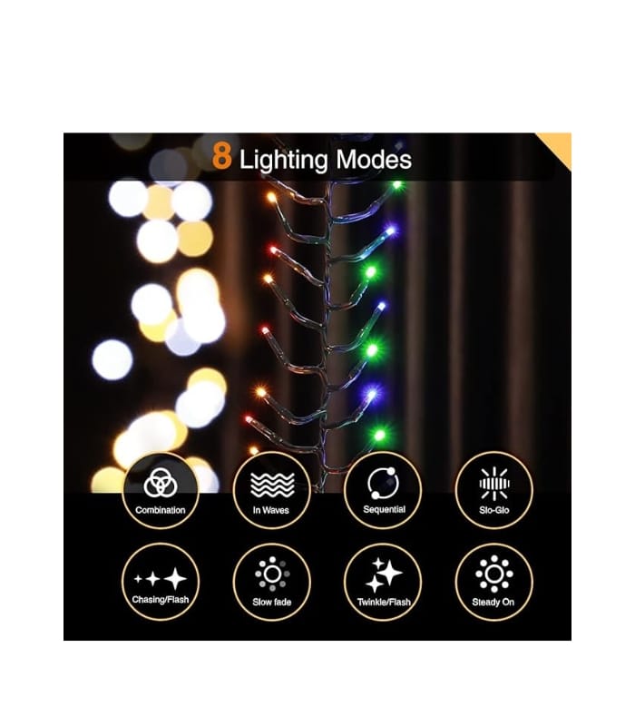 Ansio Fairy Lights Outdoor Indoor 6 m 480 LED Cluster Fairy Lights Christmas Tree Lights Power
