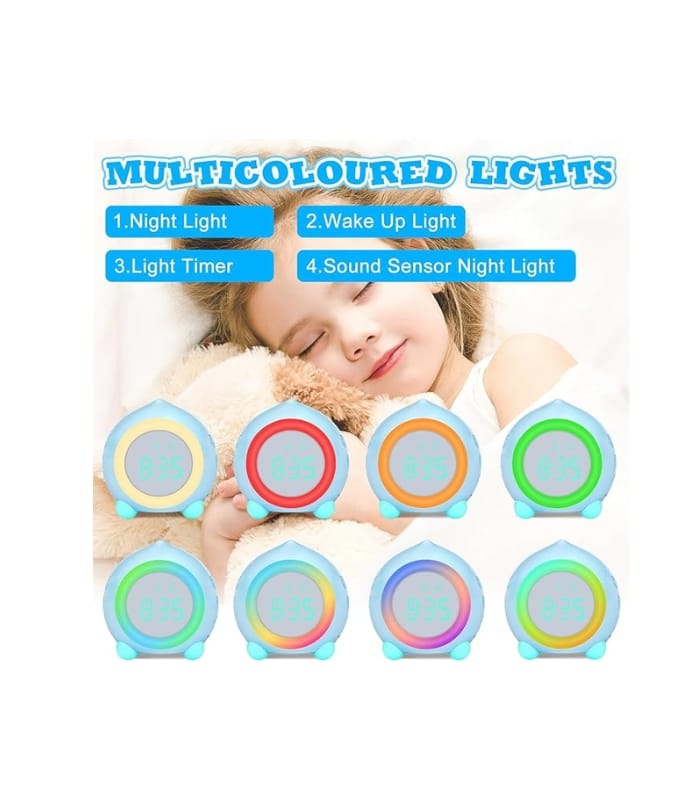 Ayybboo Alarm Clock for Kids Digital Sunrise Simulator Alarm Clock Bedside Mains Powered for Girls Boys