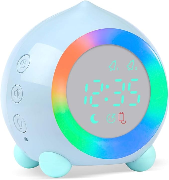 Ayybboo Alarm Clock for Kids Digital Sunrise Simulator Alarm Clock Bedside Mains Powered for Girls Boys