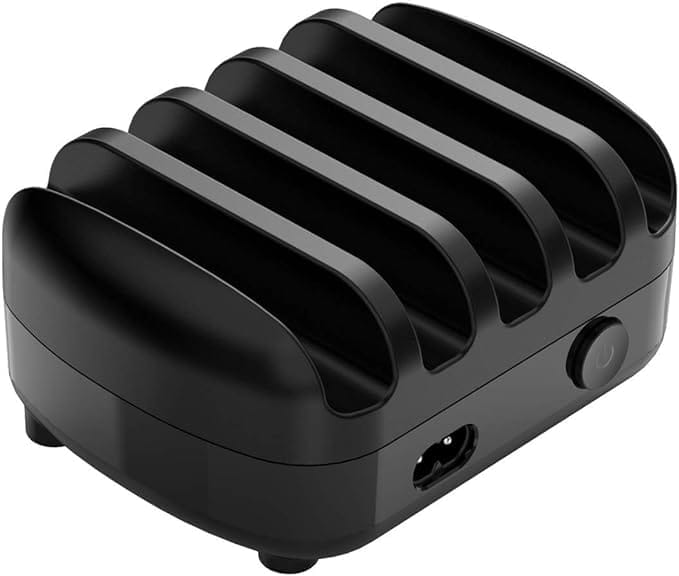 Charging Station, 40W 5-Port Fast USB Charger with Organizer Stand for Multi Devices