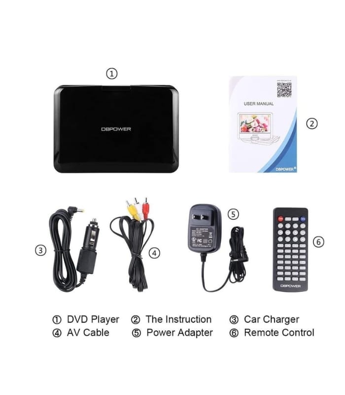 DBPOWER 12″ Portable DVD Player with 5-Hour Rechargeable Battery