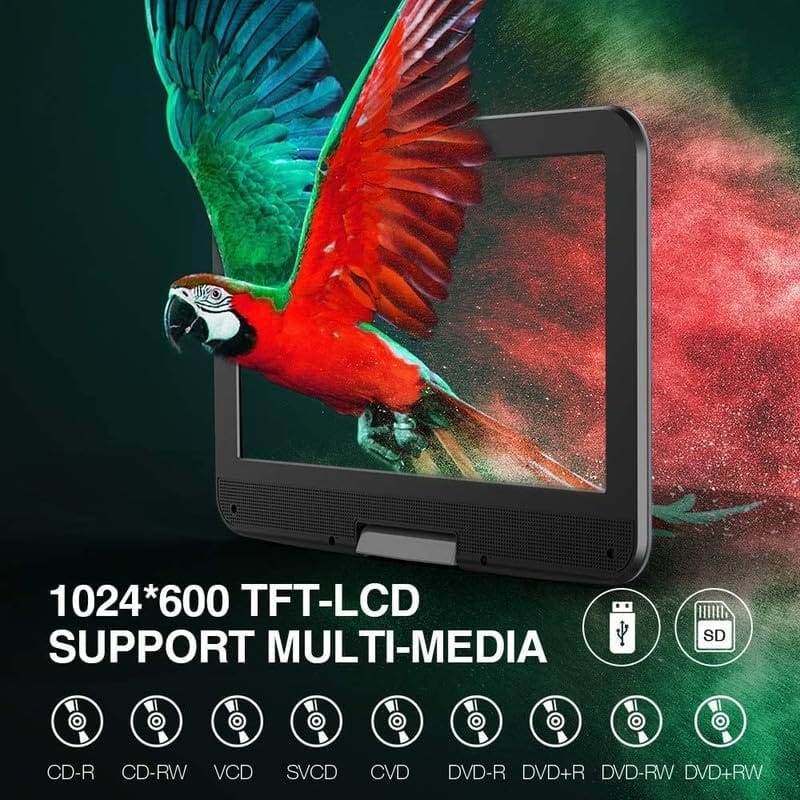 DBPOWER 12″ Portable DVD Player with 5-Hour Rechargeable Battery