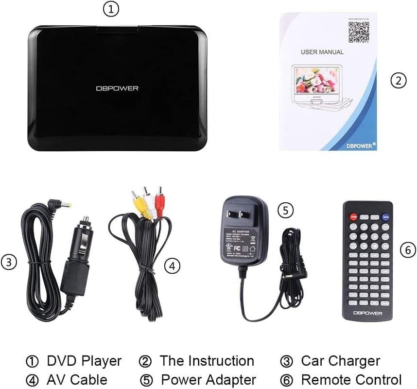 DBPOWER 12″ Portable DVD Player with 5-Hour Rechargeable Battery