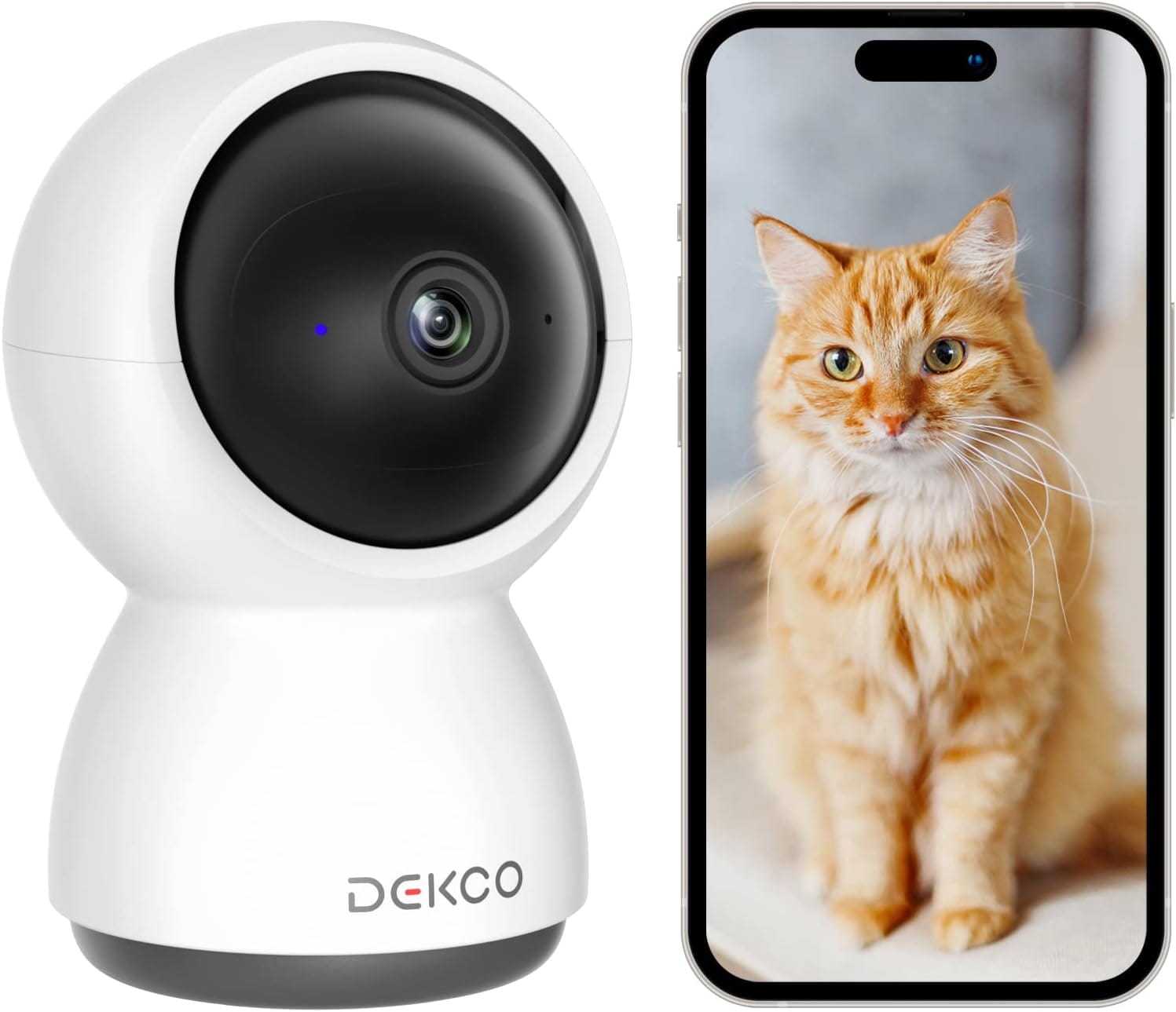 DEKCO DC2L 2K Security Camera Indoor, Baby Monitor Pet Camera 360-Degree for Home Security