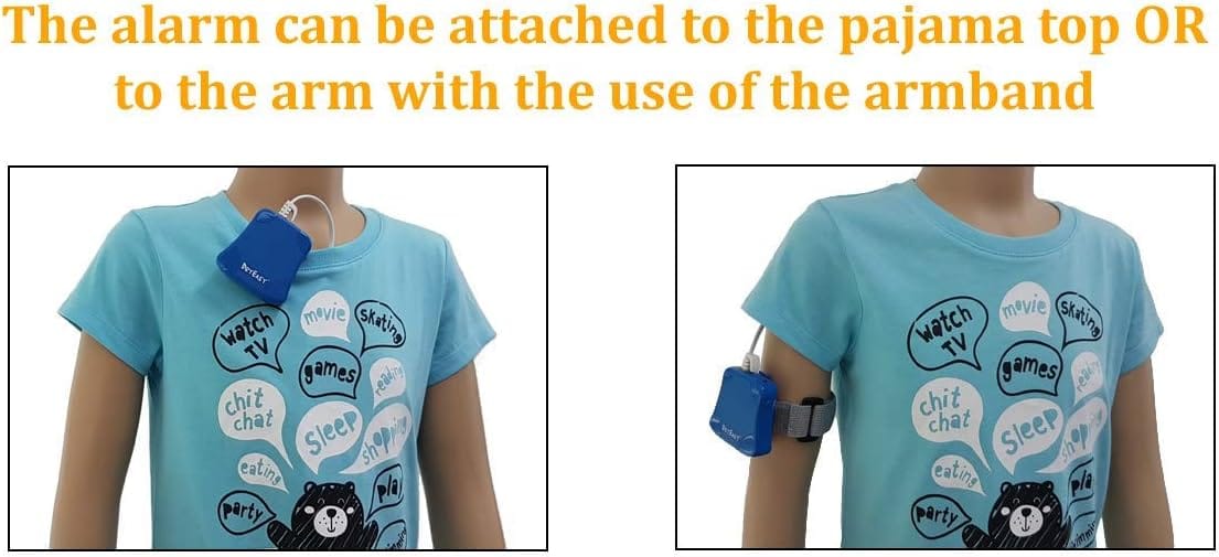 DryEasy Bedwetting Alarm with volume control, 6 selectable sounds and vibration