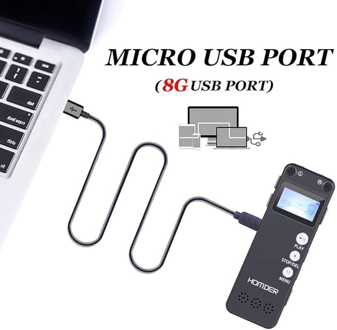 Digital Voice Recorder, Homder USB Professional Dictaphone Recorder with MP3 Player