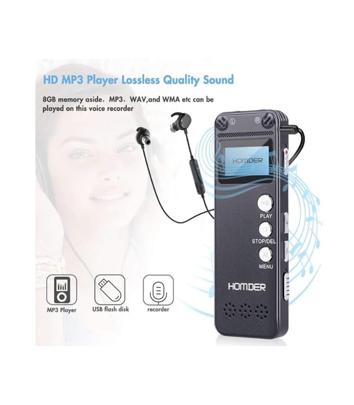 _Digital Voice Recorder, Homder USB Professional Dictaphone Recorder with MP3 Player (2) Digital Voice Recorder, Homder USB Professional Dictaphone Recorder with MP3 Player